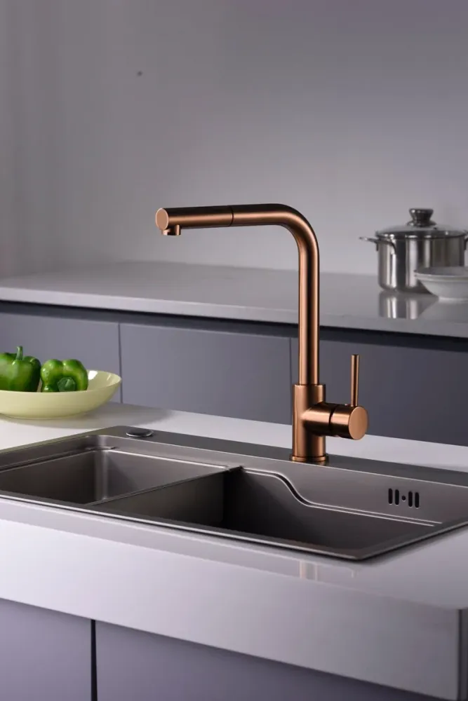 Imex - Malta rubinetto da cucina oro rosa spazzolato