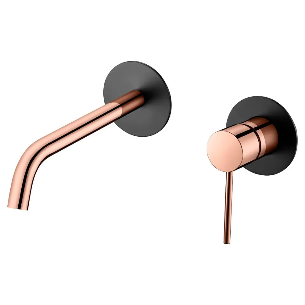 Imex – Miscelatore monocomando da lavabo incassato nero oro rosa