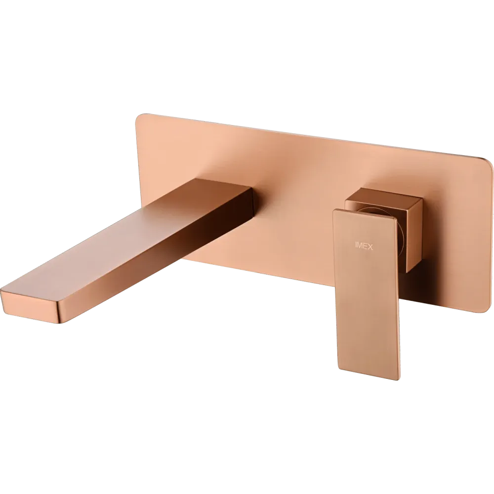 Imex – Miscelatore monocomando da lavabo incassato oro rosa spazzolato