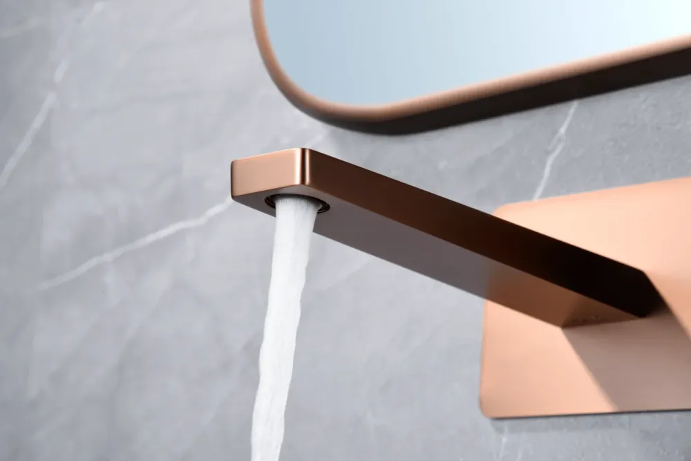Imex – Miscelatore monocomando da lavabo incassato oro rosa spazzolato