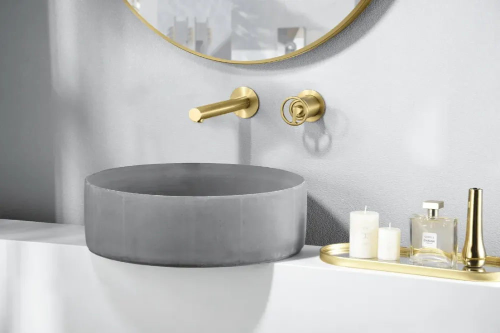 Imex – Olimpo rubinetto monocomando da lavabo incassato oro spazzolato