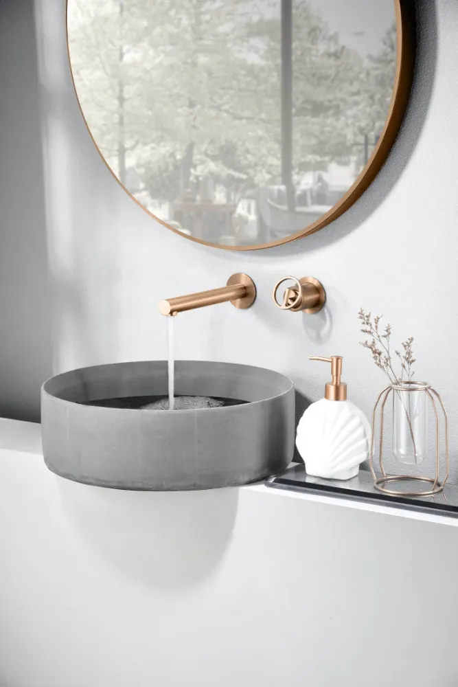 Imex – Olimpo rubinetto monocomando da lavabo incassato oro rosa spazzolato