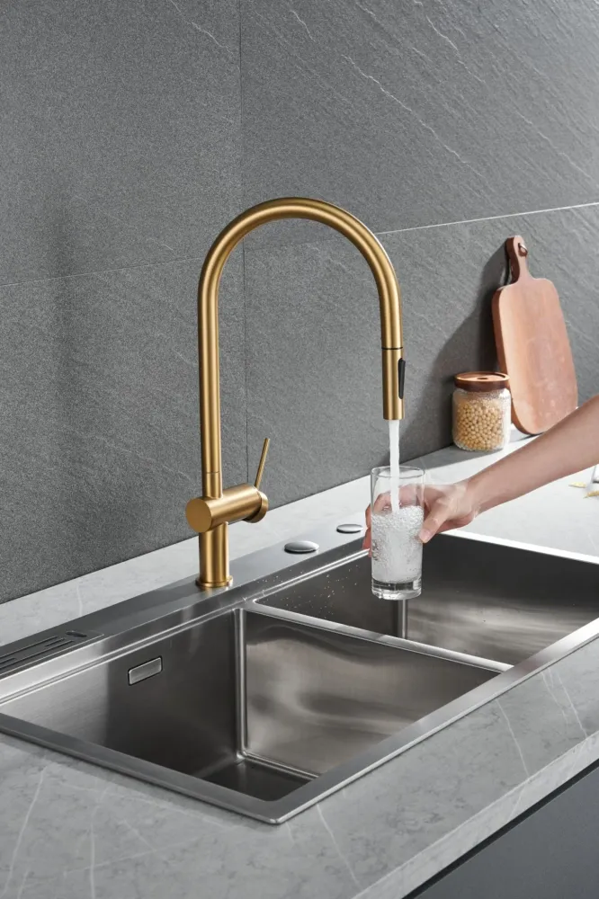 Imex - Rubinetto da cucina Berna oro spazzolato