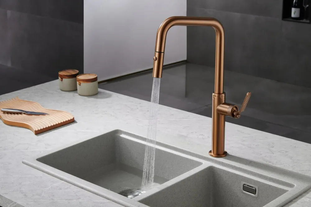 Imex - Rubinetto da cucina Niza oro rosa spazzolato