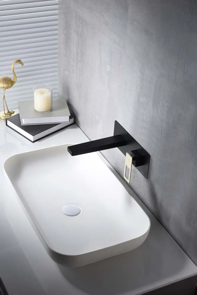 Imex – Rubinetto monocomando da lavabo incassato nero oro lucido
