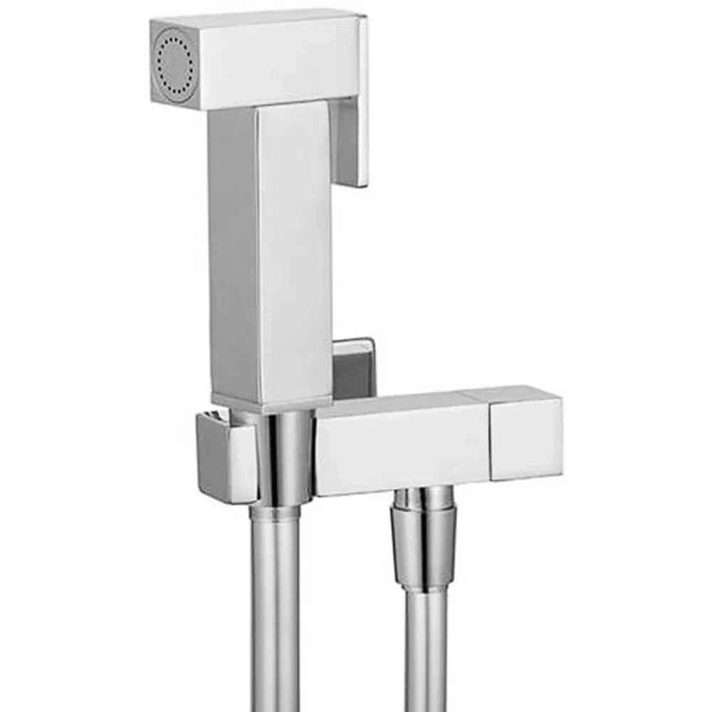 Kit Doccia Shut-Off "Karima" Quadro Cromo - Doccetta Ottone