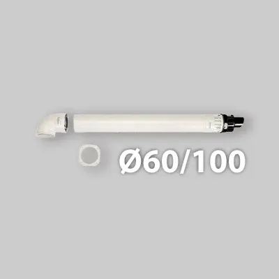 Kit Orizzontale Eccentrico Per Caldaie Immergas Ø60/100 - 851 Mm