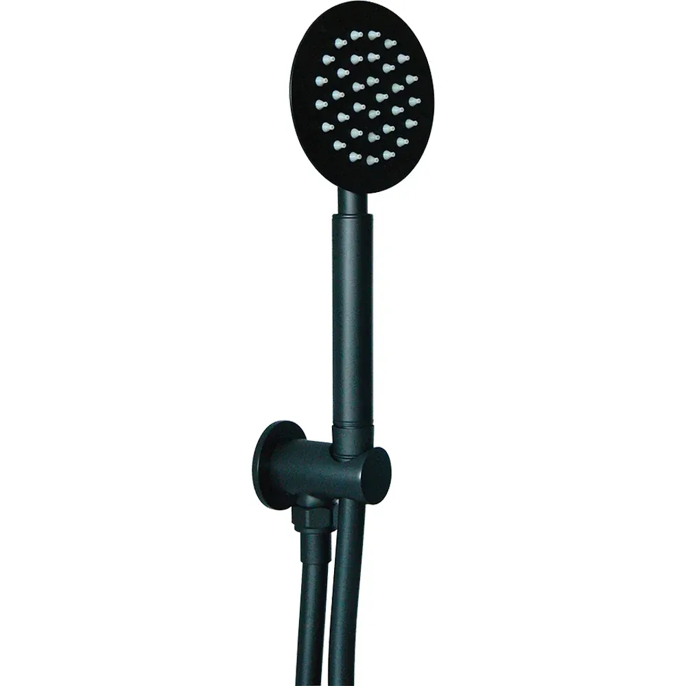 Kit Tondo Con Presa Acqua Nero 1/2"