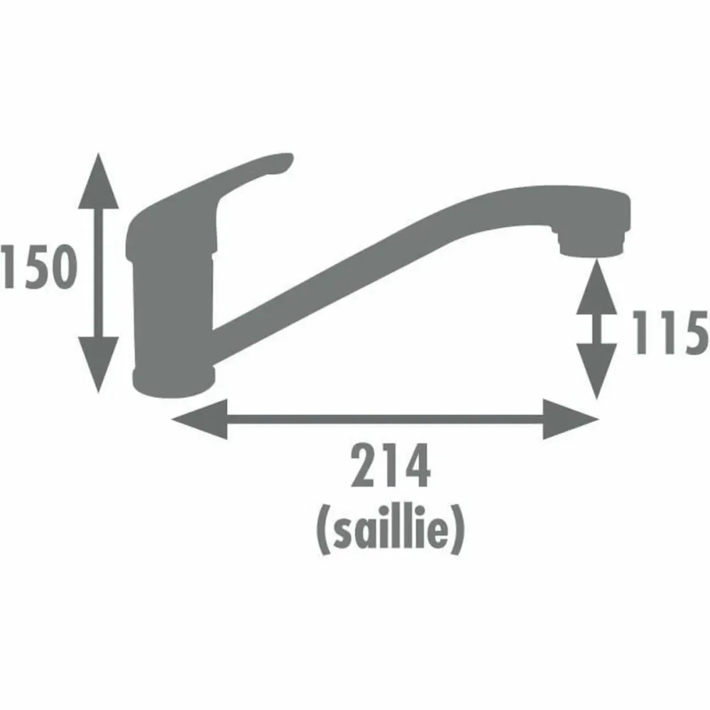 Kitchen Tap Rousseau SUN NF Grigio Argentato
