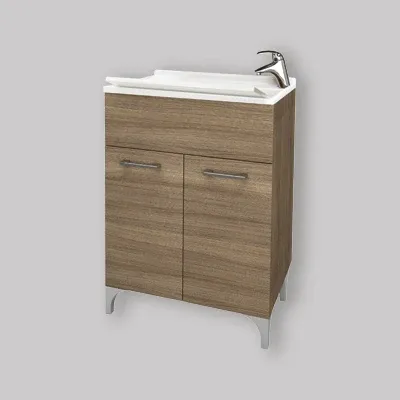 Lavatoio 60 Rovere Fumo L. 60 X P. 50 X H. 83 Cm