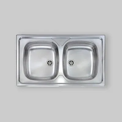 Lavello Inox 2 Vasche Ad Incasso 86 X 50 Cm