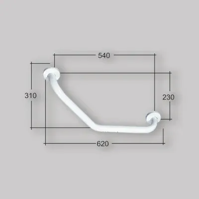 Maniglione Angolare 45° Bianco 50 Cm