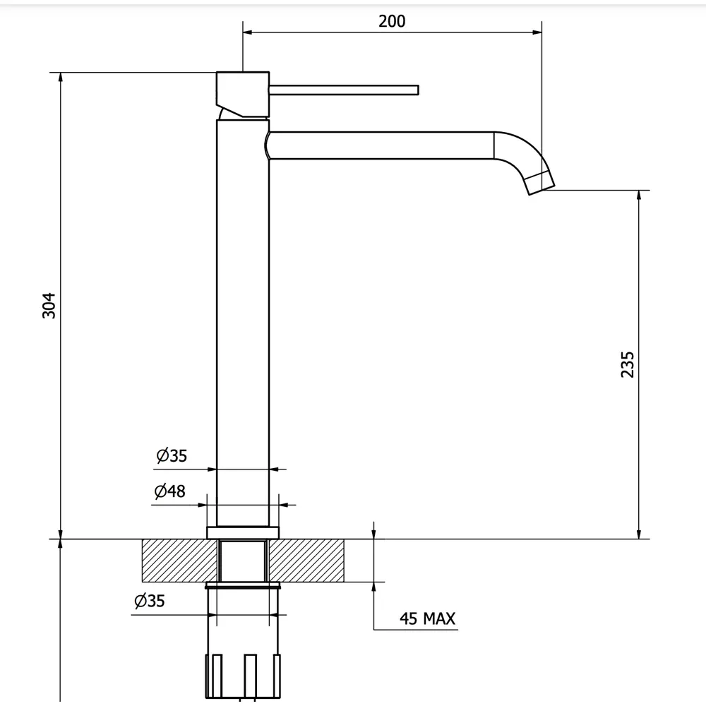 Miscelatore Lavabo Alto Jabil 25 C/Scarico Click Clack - Cromo
