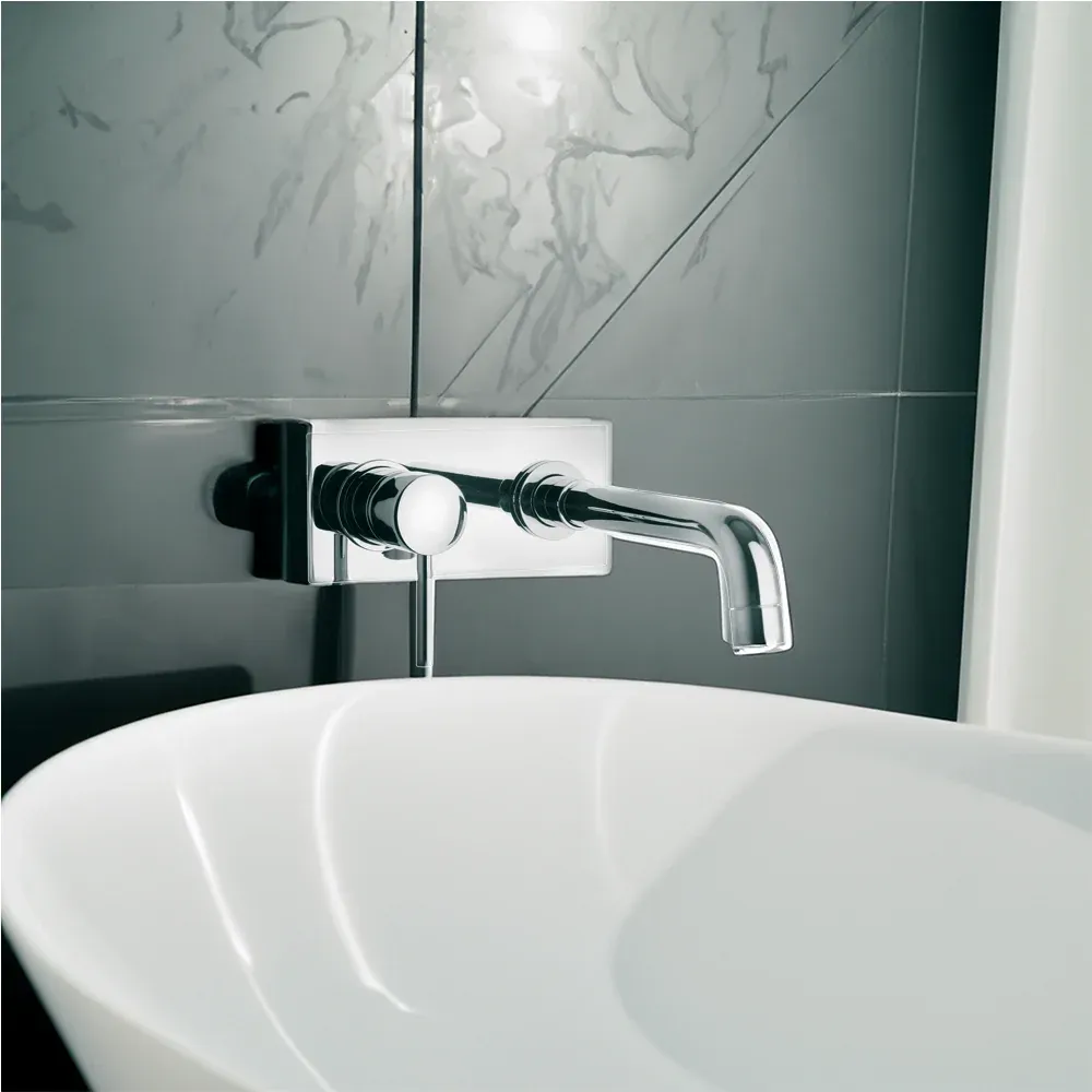 Miscelatore Lavabo 'New Disco' Muro Scarico 1"1/4 Bocca Cm 20