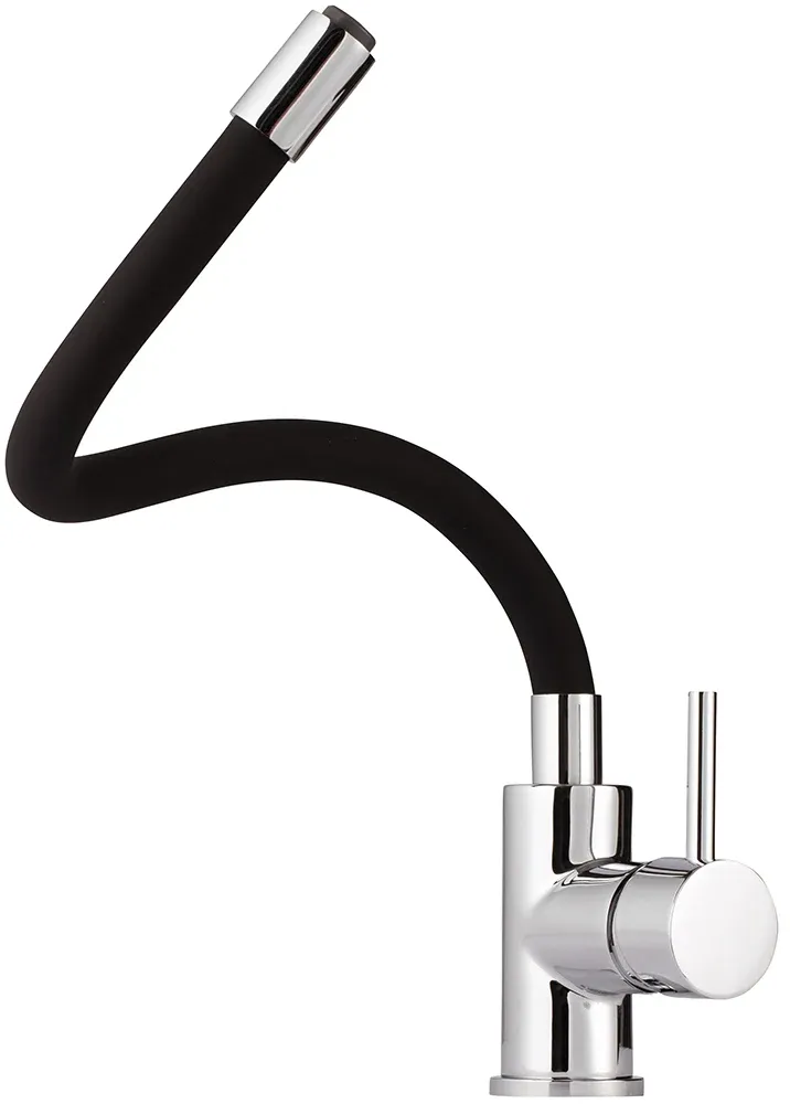 Miscelatore Lavello Canna Gomma Flessibile "Snake" Nero -
