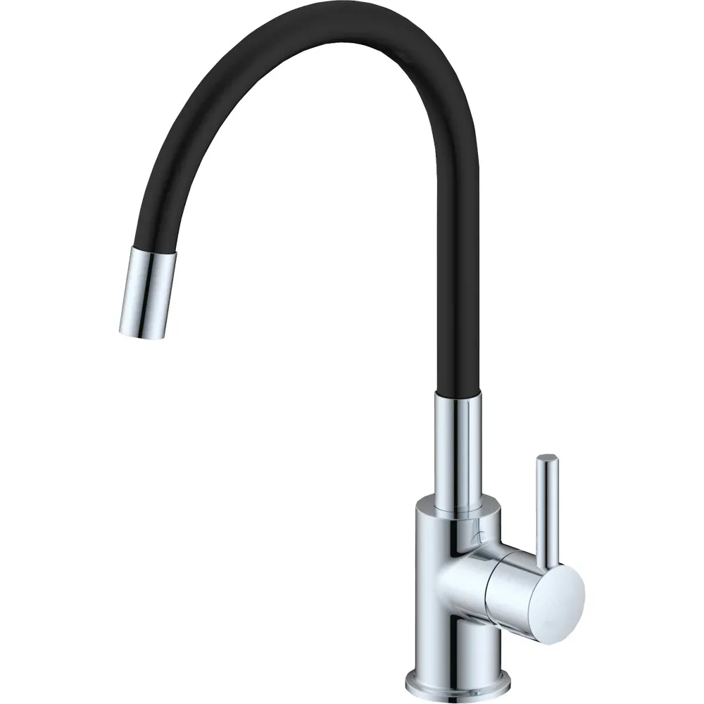 Miscelatore Lavello Canna Gomma Flessibile "Snake" Nero -