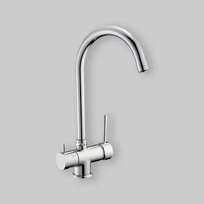 Miscelatore Lavello 3 Vie Con Acqua Potabile Separata Canna Alta - Cromo