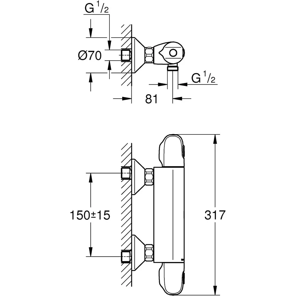 Miscelatore Termostatico Grohtherm 1000 1/2"