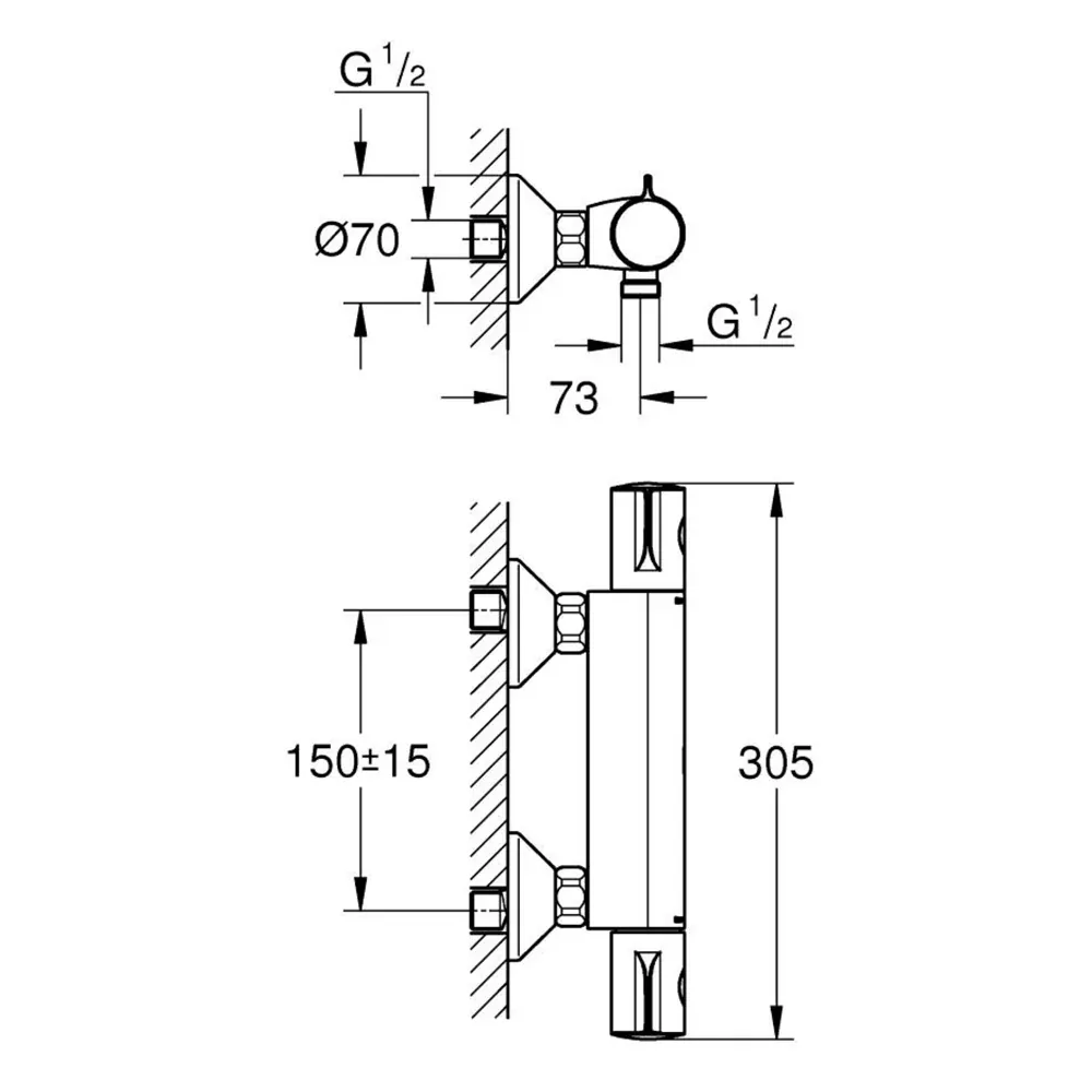 Miscelatore Termostatico Grohtherm 800 1/2"