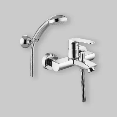 Miscelatore Vasca Esterno Con Deviatore Lime Cromo + Set Doccia