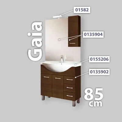 Mobile Da Bagno Gaia 85 Base 85 Cm Olmo Caffè