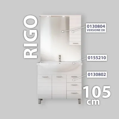 Mobile Da Bagno Rigo 105 Base Cm 105 Con Cassetti