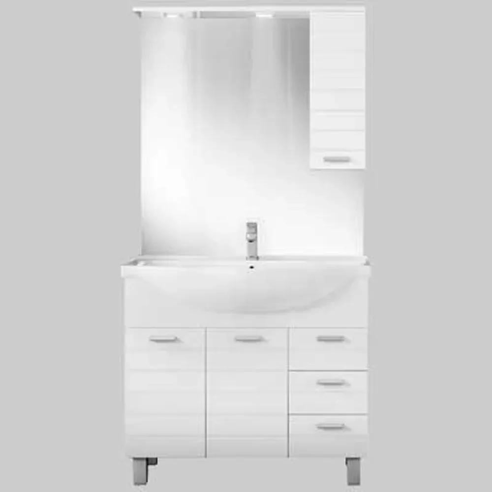 Mobile Da Bagno Rigo 105 Specchiera 100 - Pensile Dx
