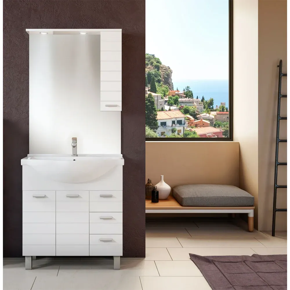 Mobile Da Bagno Rigo 85 Base Cm 85 Con Cassetti