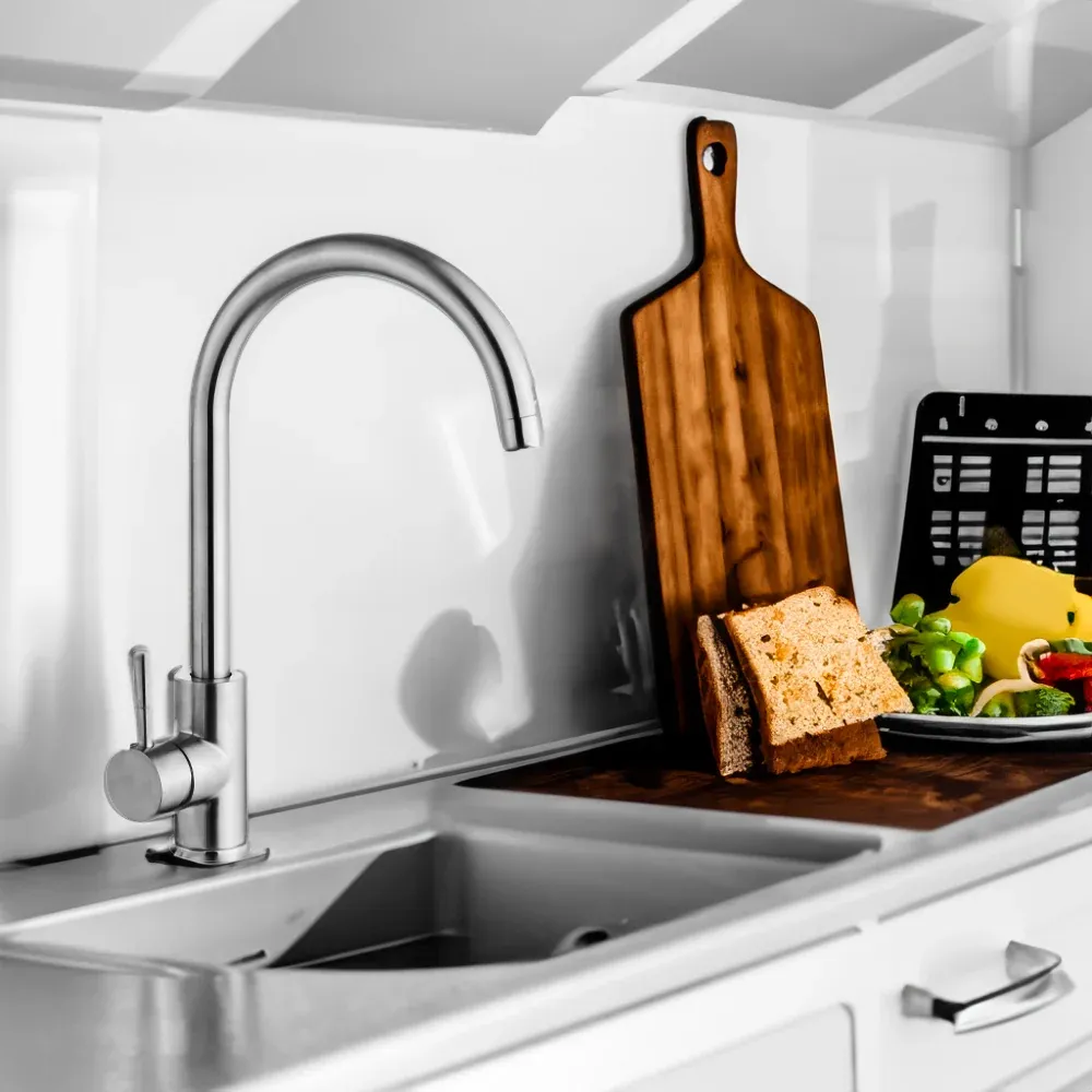 Monocomando Lavello Inox Bocca L Ø 35