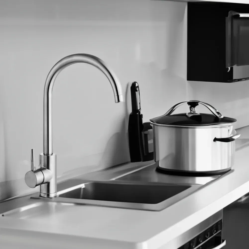 Monocomando Lavello Inox Bocca L Ø 35
