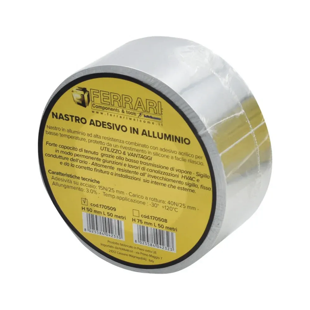 Nastro Adesivo Alluminio Ad Alta Resistenza H.50 Mm X 50 Mt