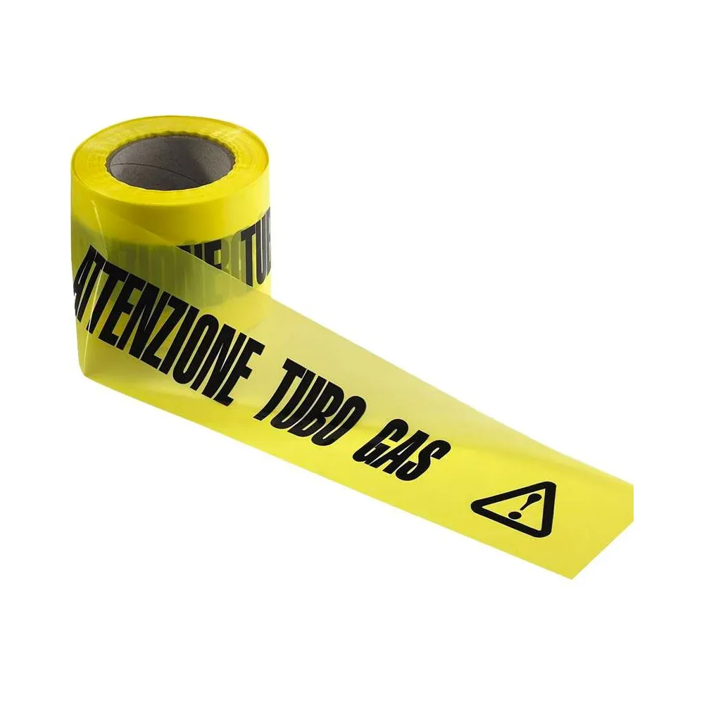 Nastro Avvertitore Per Tubazioni Sottosuolo Giallo Per Gas - 200 Mt.