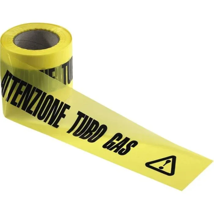 Nastro Avvertitore Per Tubazioni Sottosuolo "Interinox" Giallo Per Gas - 150 Mt.