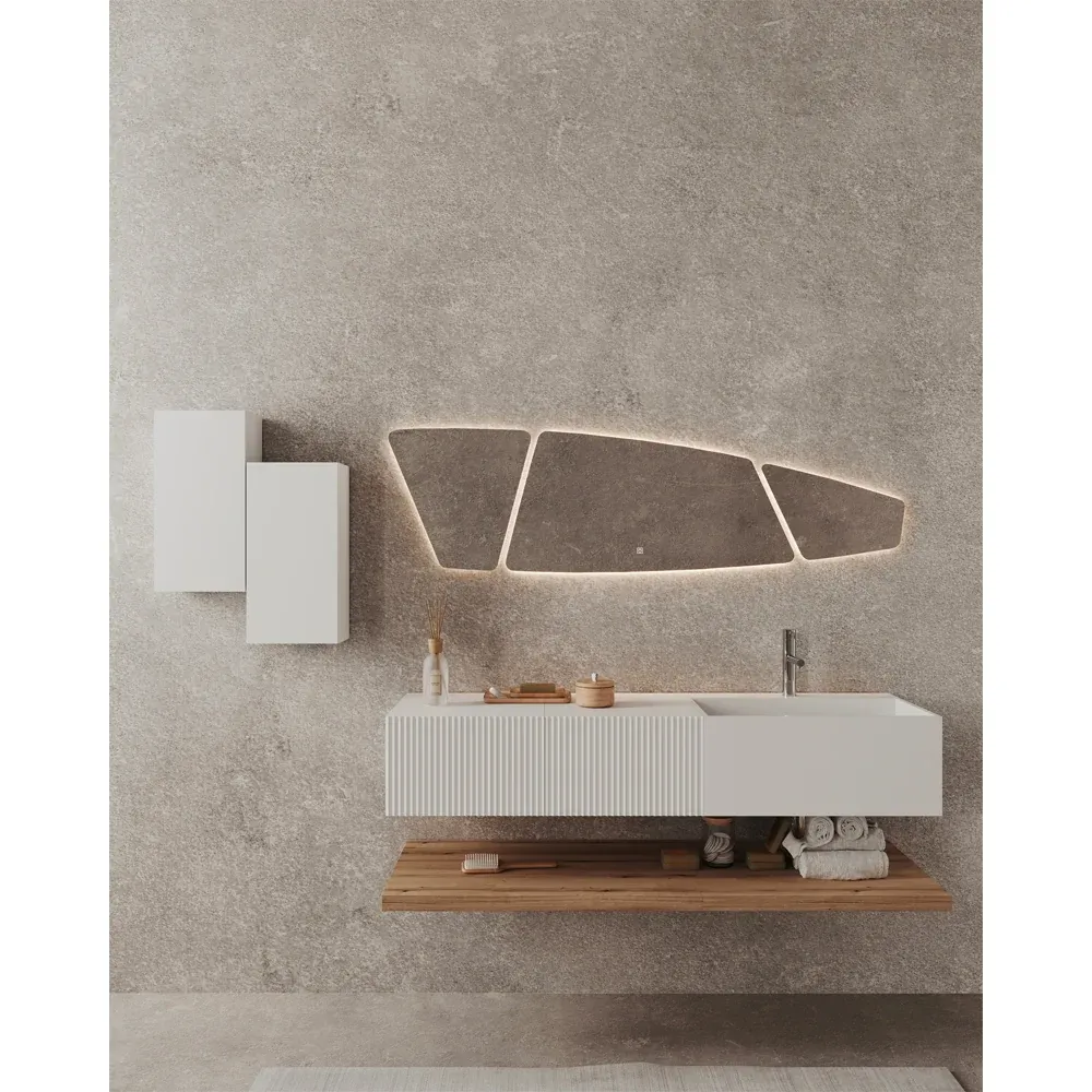 Pensile D'Arredo Reversibile Bianco Opaco 25X50 Cm