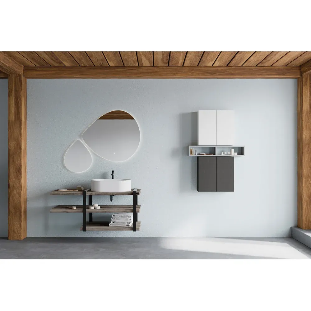 Pensile D'Arredo Reversibile Bianco Opaco 25X50 Cm