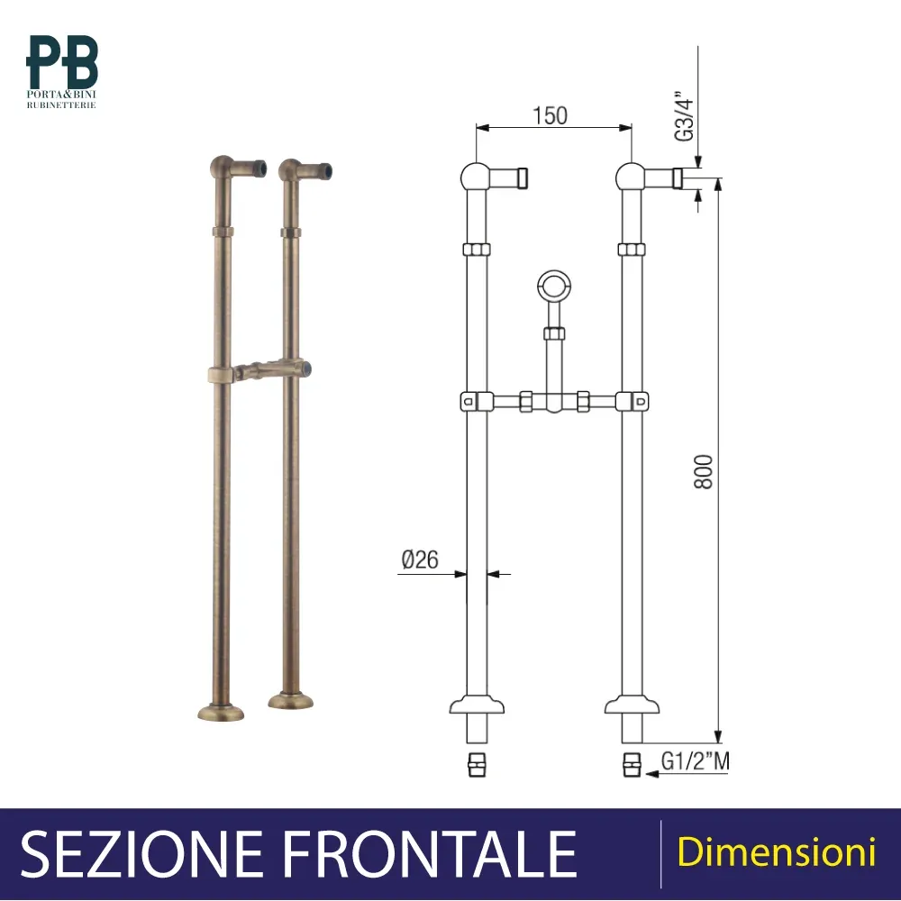 Piantana Per Vasca Epoca Cromo