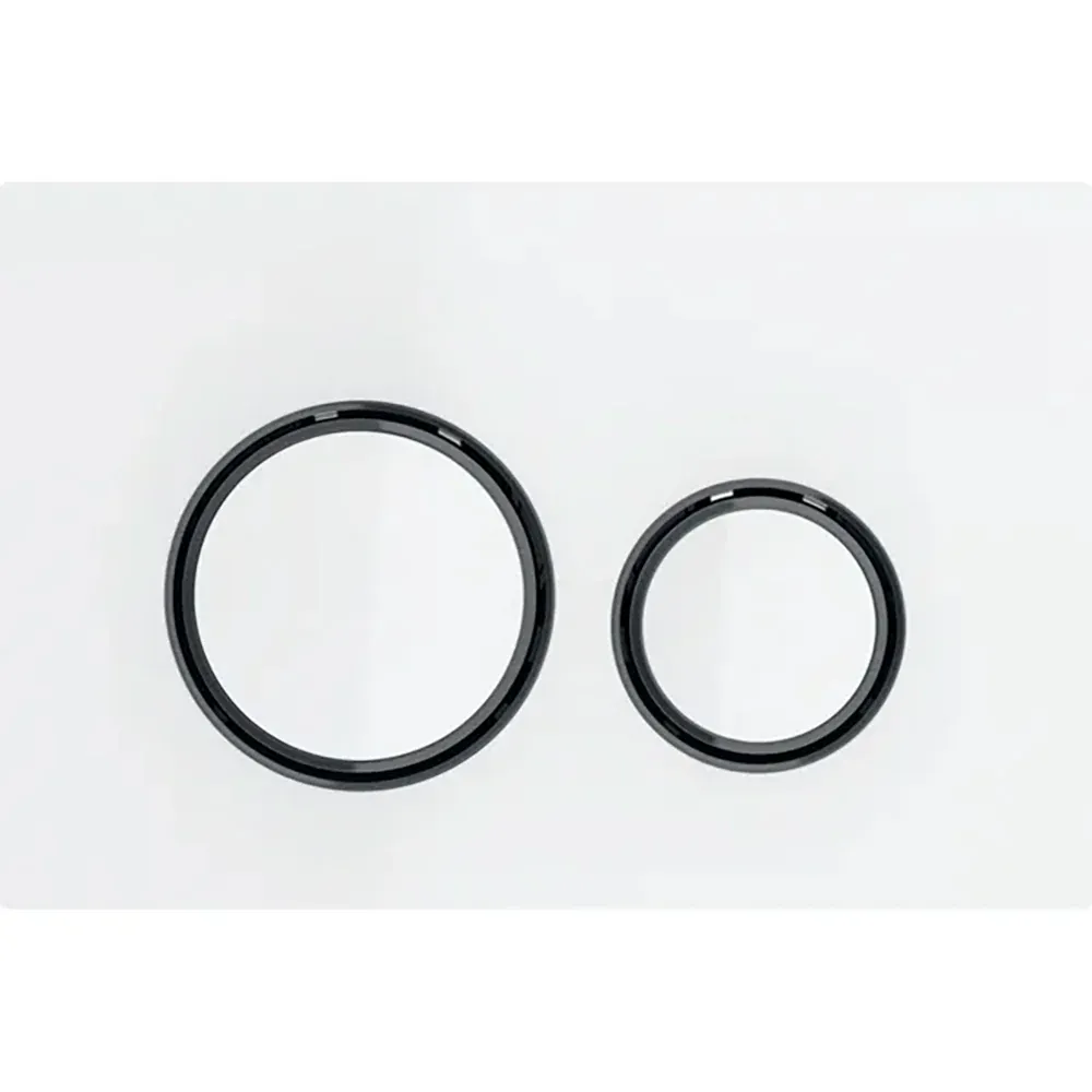 Placca Di Comando "Sigma 21" Vetro Bianco / Nero Cromato