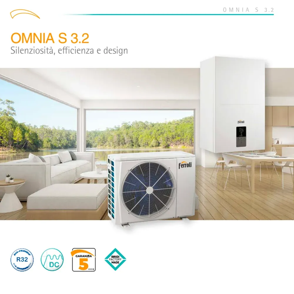 Pompa Di Calore Ibrida Reversibile Aria-Acqua "Omnia S 3.2 Hybrid C" 8 Kw