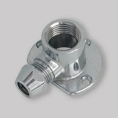 Raccordo Curvo Femmina Con Flangia Ottone Cromato 12 X 1/2"