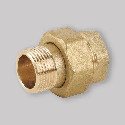 Raccordo Diritto 3 Pezzi M/F Sede Piana C/Guarnizione Ottone Giallo 2"