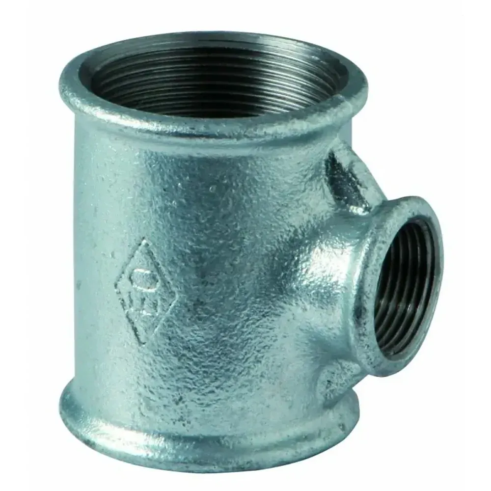 Raccordo Tee Ridotto Ghisa Zincata 1"-1"1/2 -1"