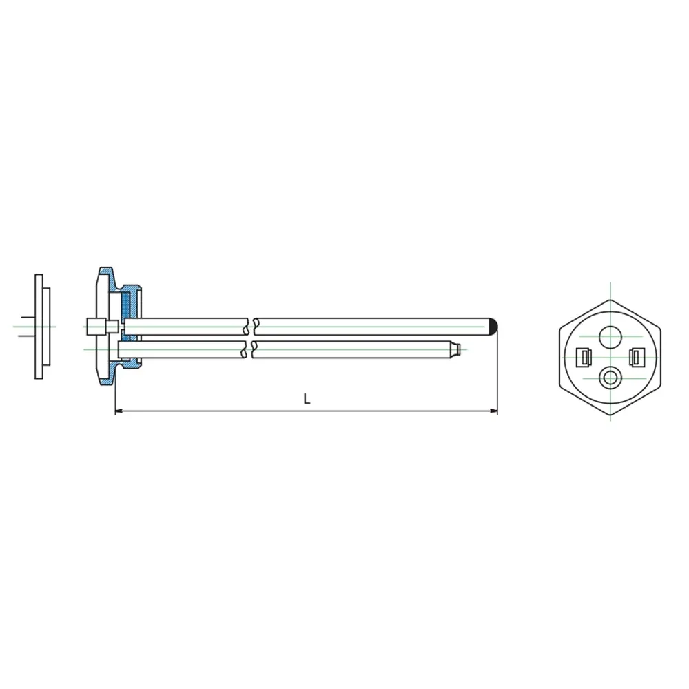 Resistenza Tappo Diritta Senza Porta Anodo 1500 W Att. 1"1/4