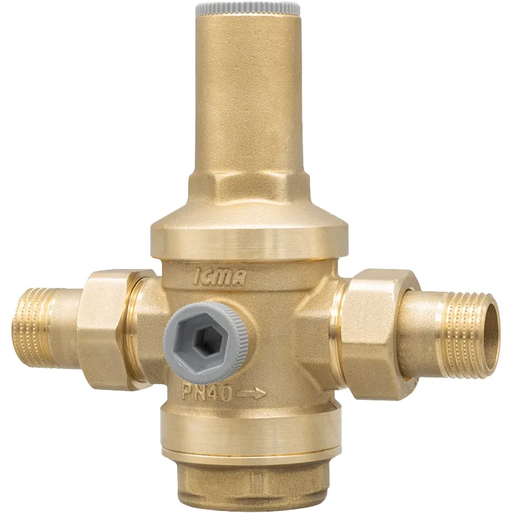 Riduttore Di Pressione Acqua Pistone Con Attacchi Bocchettone Mm 3/4"