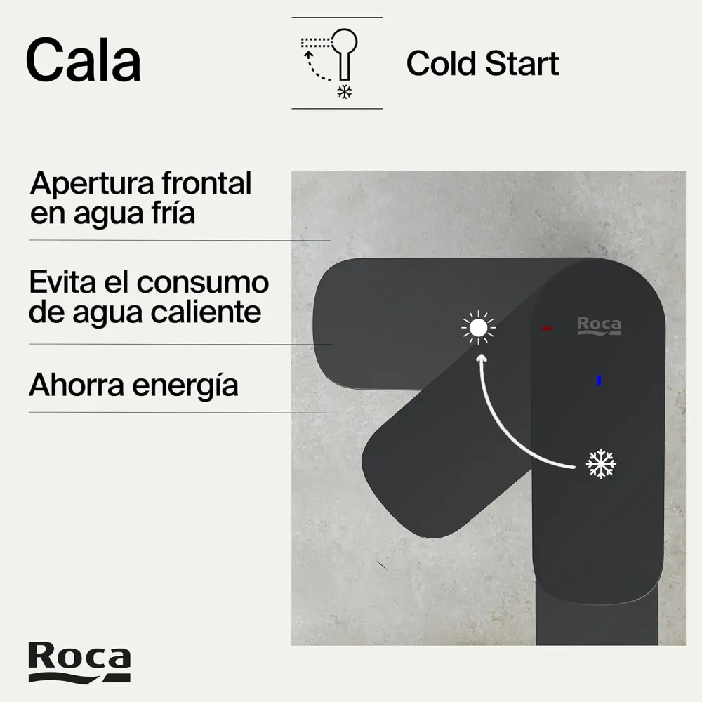 Roca - miscelazione di miscelazione per il lavandino con cala opaco A5A326enb0 Black Body