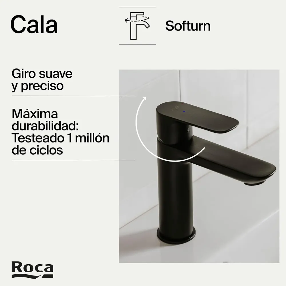 Roca - miscelazione di miscelazione per il lavandino con cala opaco A5A326enb0 Black Body
