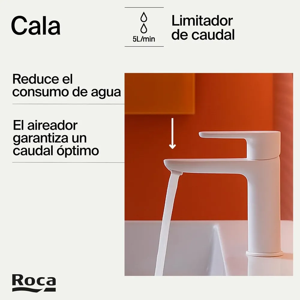 Roca - miscelazione di miscelazione per il lavandino con cala opaco A5A326EB00 BODY BIANCO