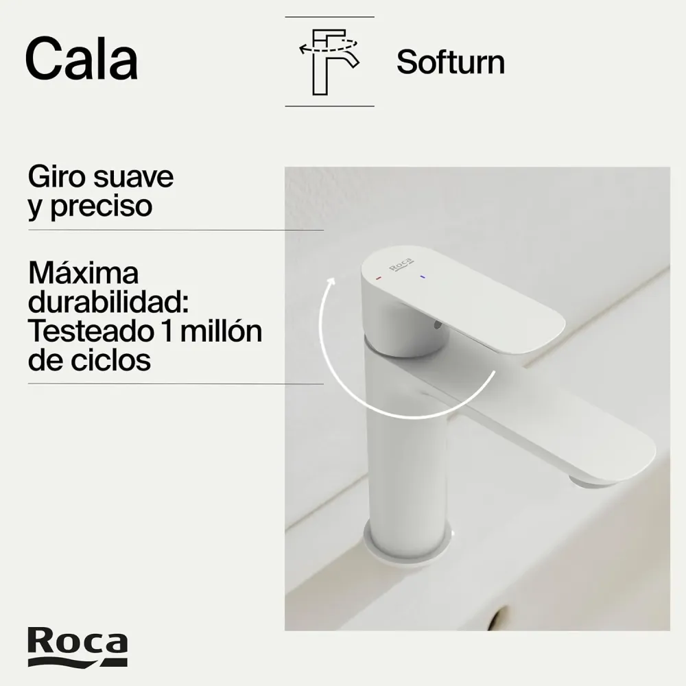 Roca - miscelazione di miscelazione per il lavandino con cala opaco A5A326EB00 BODY BIANCO