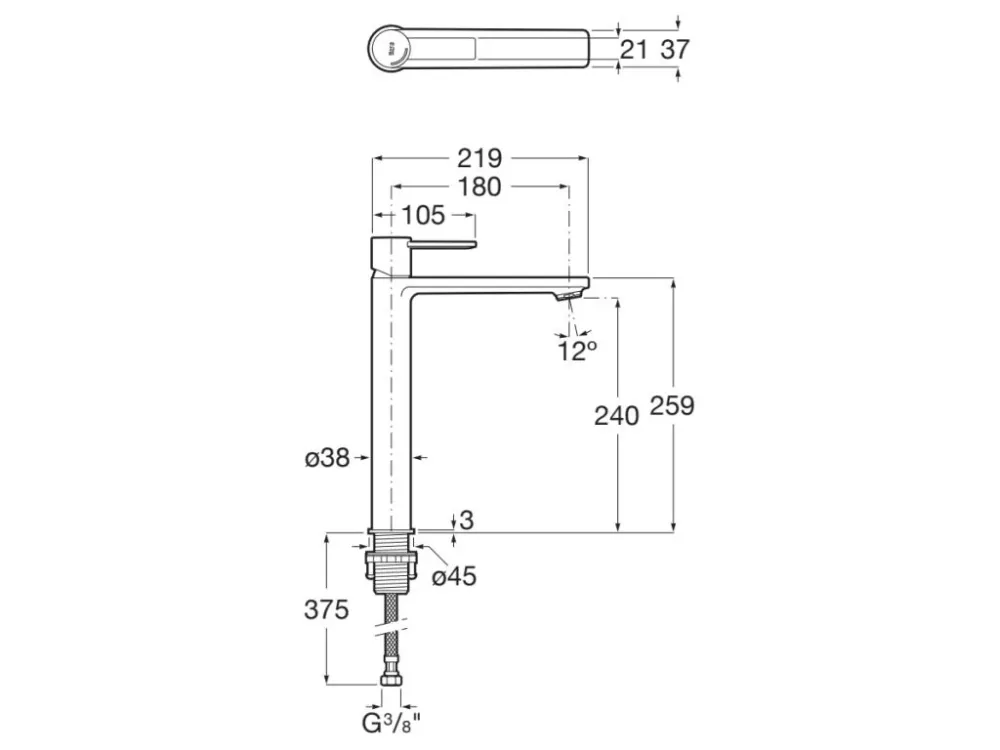 Roca - Piastra rubinetteria monocomando per lavabo cromata A5A345FC00