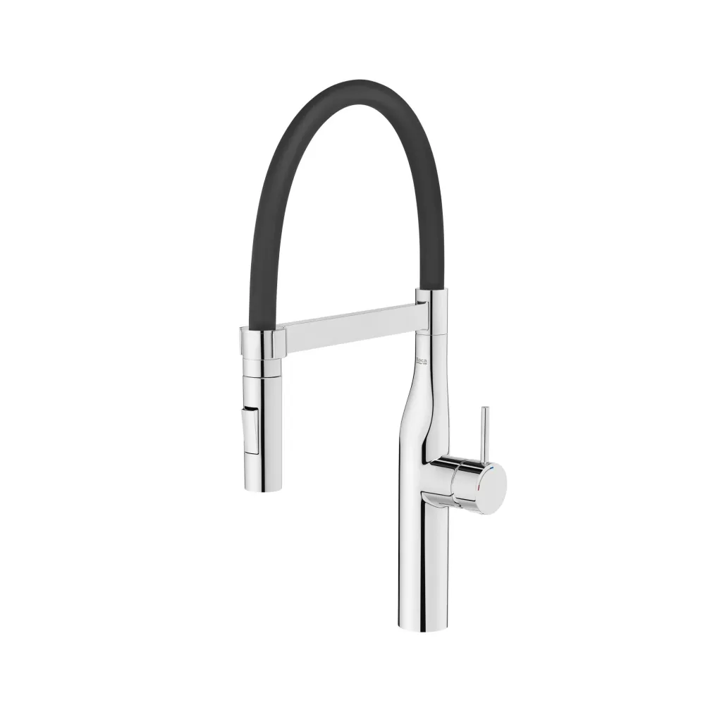 Roca - Pro - Monomanando del mixer per cucina con tubo rotante di PVC e doccia rimovibile di due funzioni Grale A5A884DC00