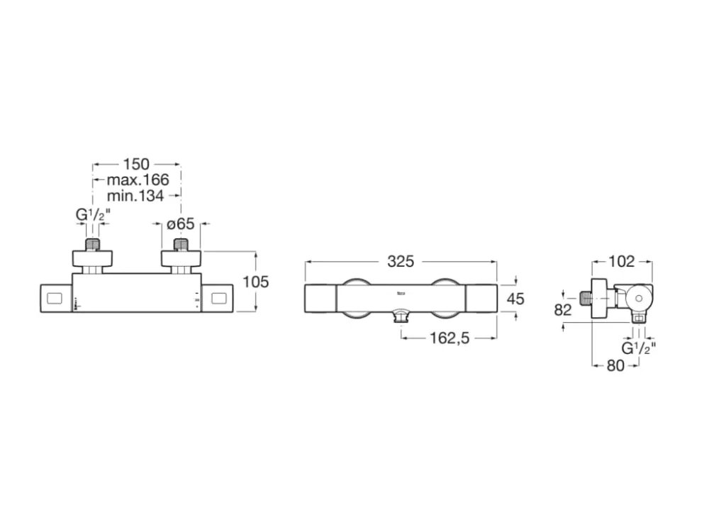 Roca - Round - Mixer termostatico esterno per doccia titanio nero T -1000 A5A142ECN0